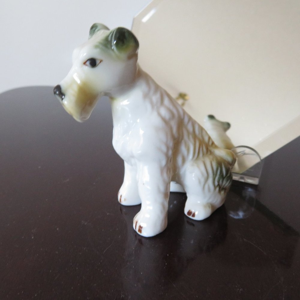 Porcelain Schnauzer Dog Figurine